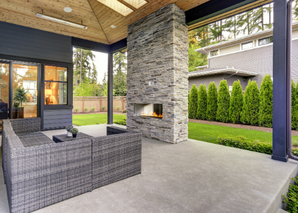 Backyard concrete patio-Akron Concrete Pros
